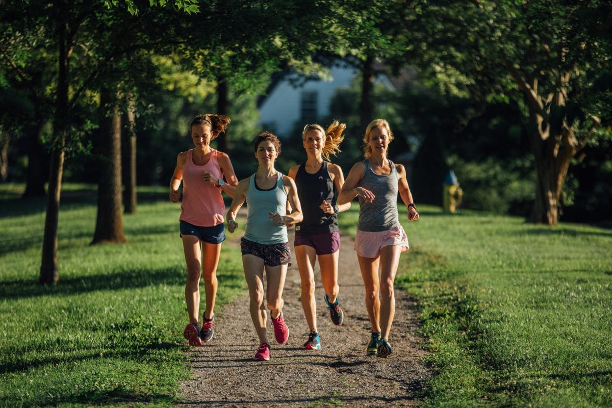 A group of women running