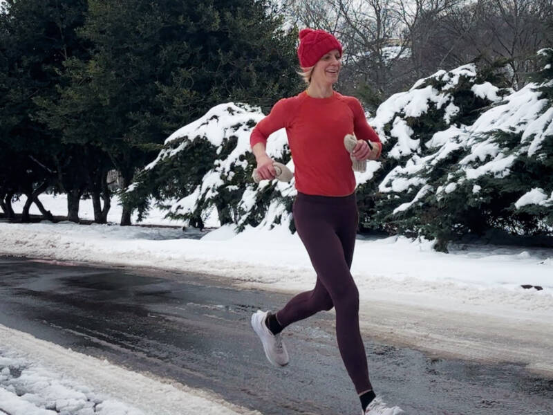 Whitney running in snow