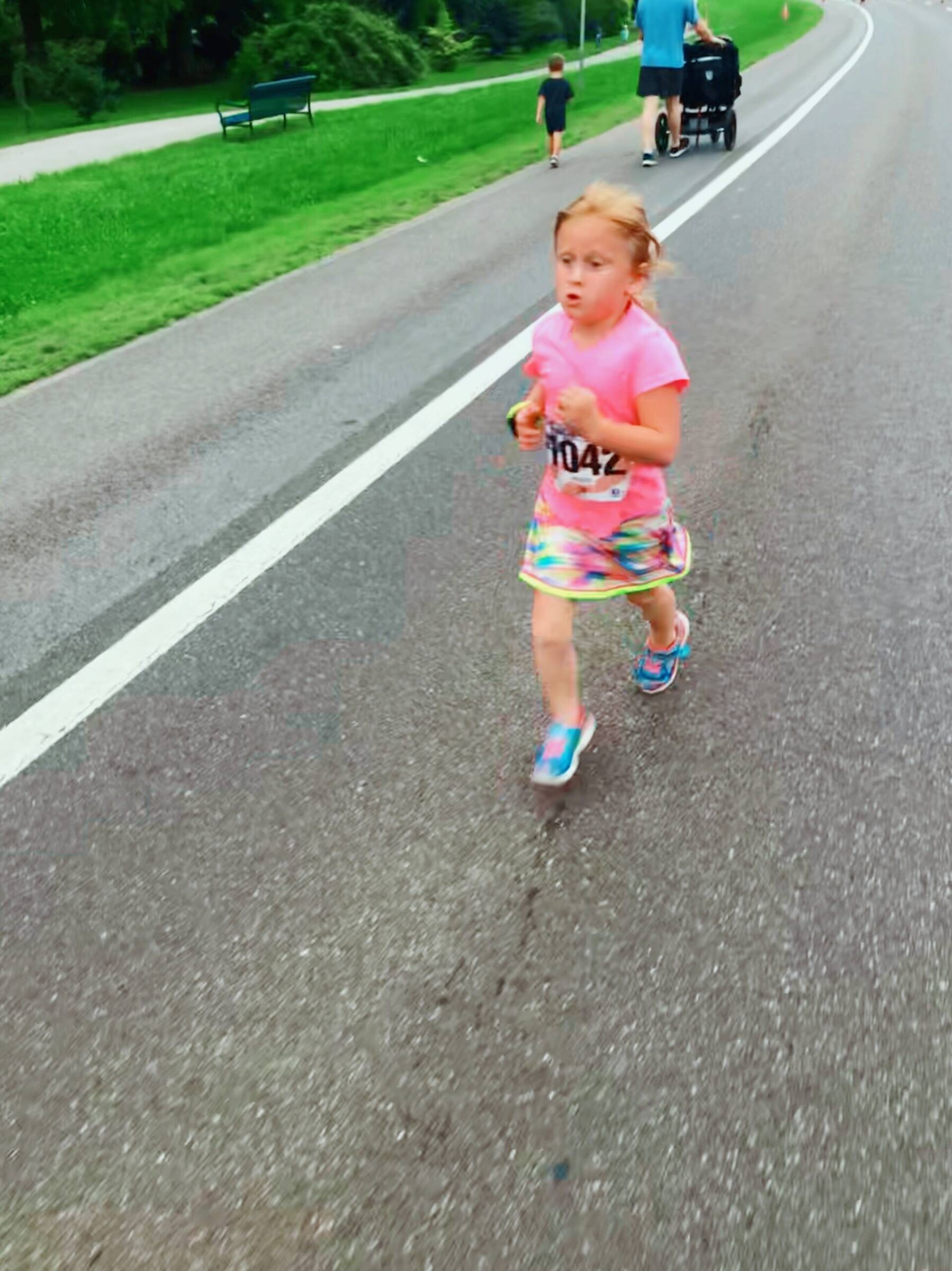 whitney running with her daughter in a race