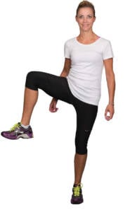 Standing hurdler dynamic stretch