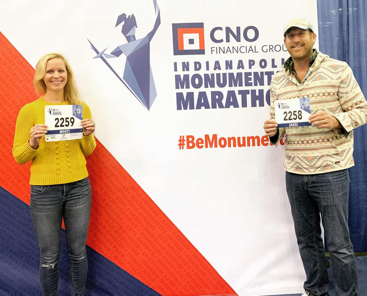 whitney and her husband at Indy marathon expo