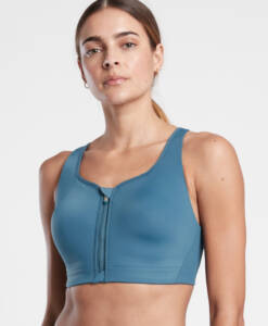 athleta advance zip front sports bra