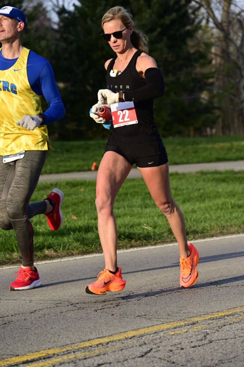 whitney running a marathon