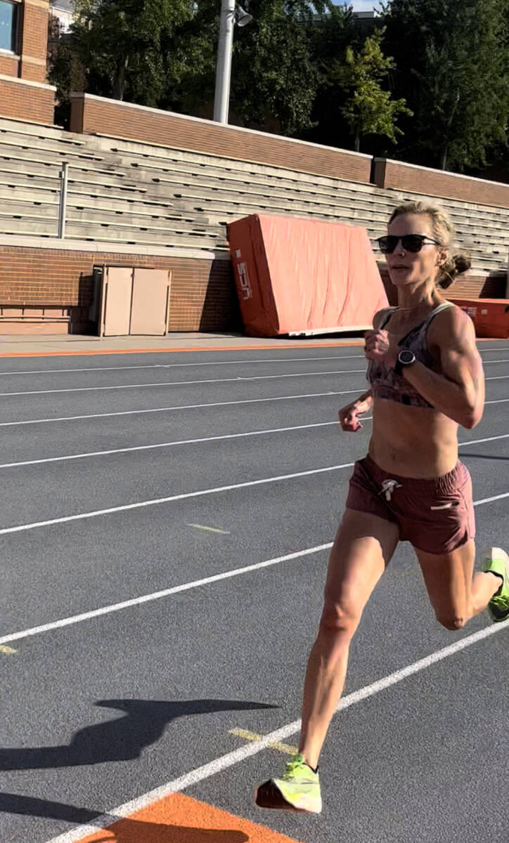 whitney running on track