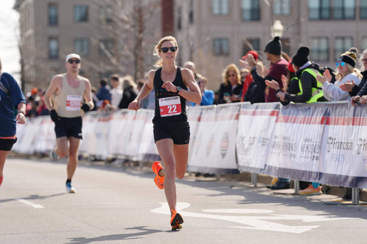 Whitney running a marathon