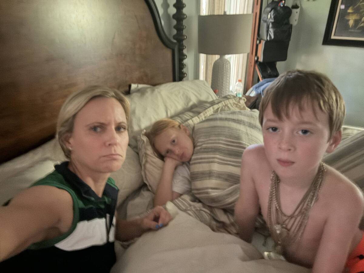 whitney in bed with kids