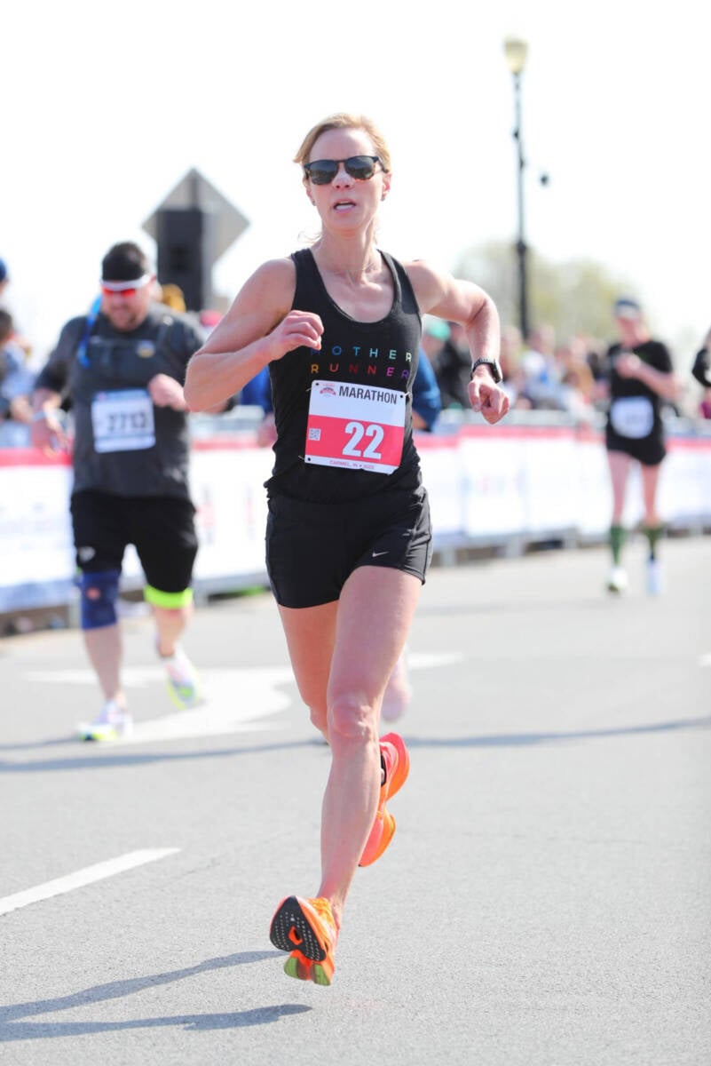 whitney running the spring marathon Carmel