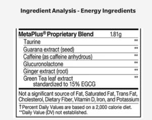 Celsius has a proprietary blend of stimulants. 