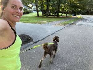 woman and dog