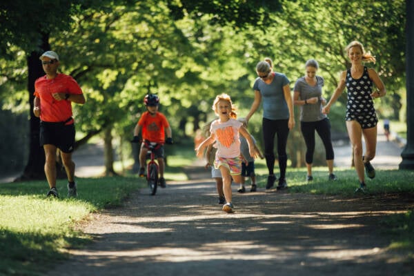 whitney running with her daughter