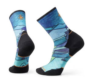 Smartwool running socks in blue mountain design