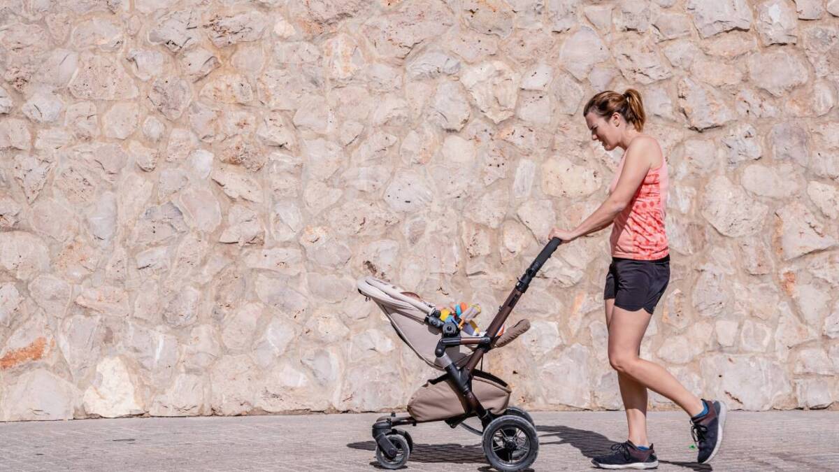 woman with stroller