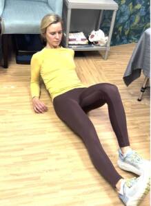 whitney doing Diastasis Recti ab exercises