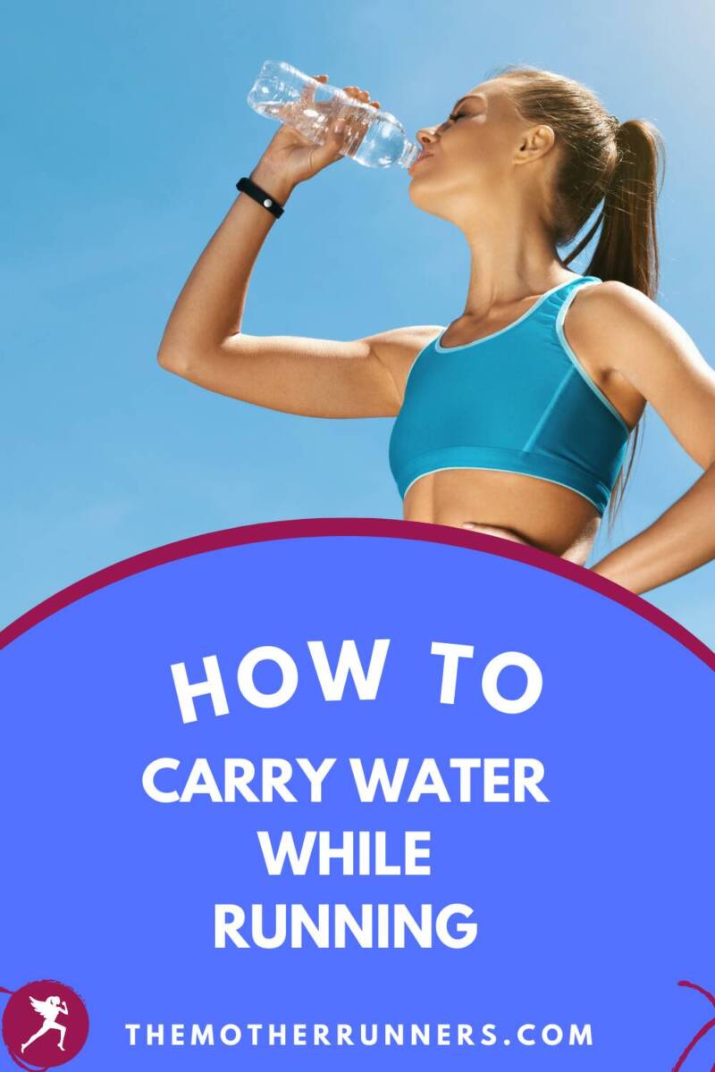 running with a bottle of water pin