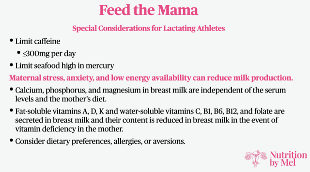 Nutrition and hydration tips for lactating athletes from nutritionist Mel Sulaver